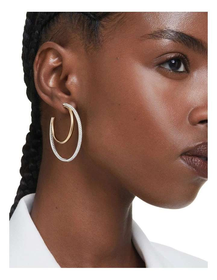 Hyperbola Round Cut Hoop Earrings in White image 5