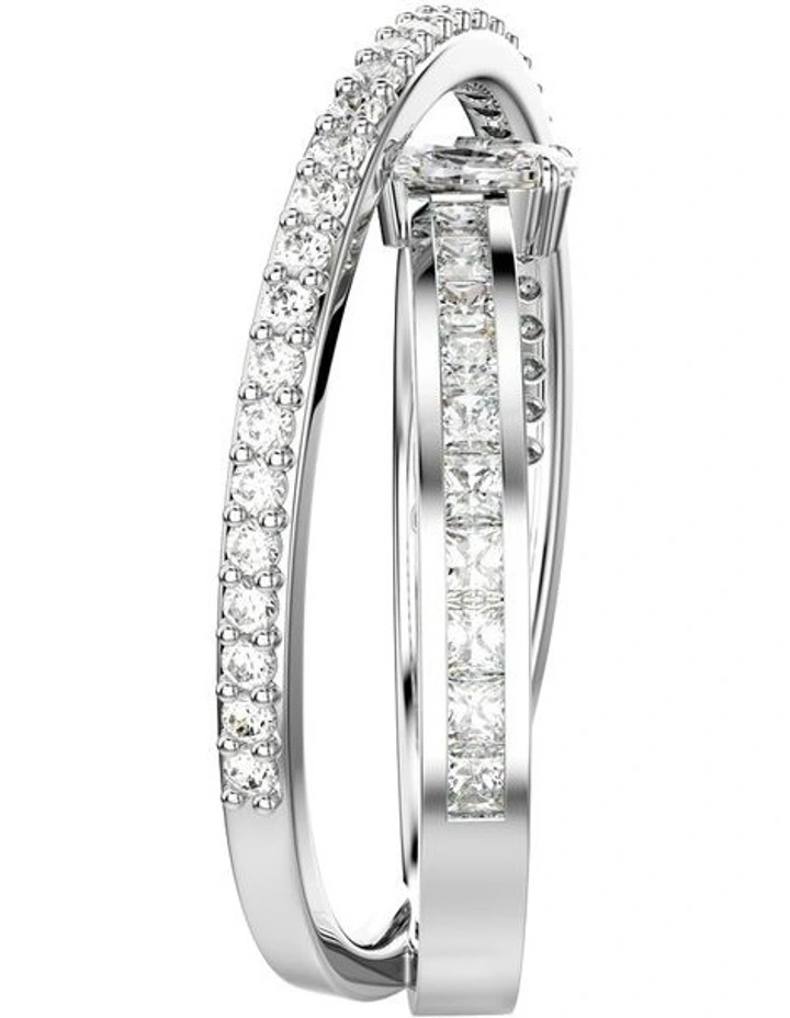 Hyperbola Ring Mixed Cuts Rhodium Plated in White image 3