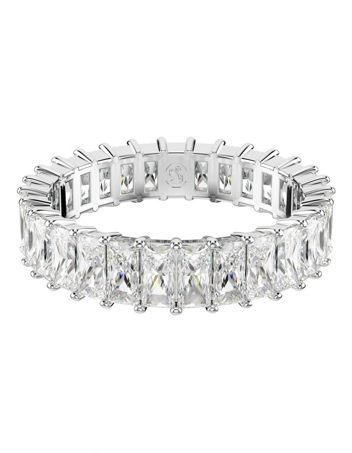 Matrix Ring Baguette Cut Rhodium Plated in White image 1