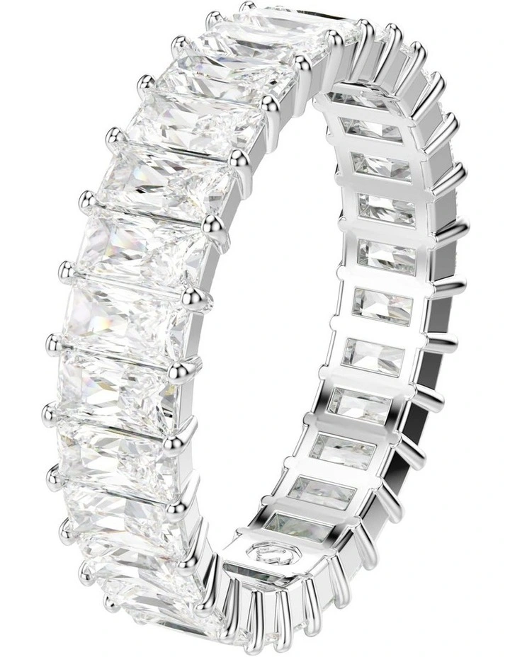 Matrix Ring Baguette Cut Rhodium Plated in White image 2
