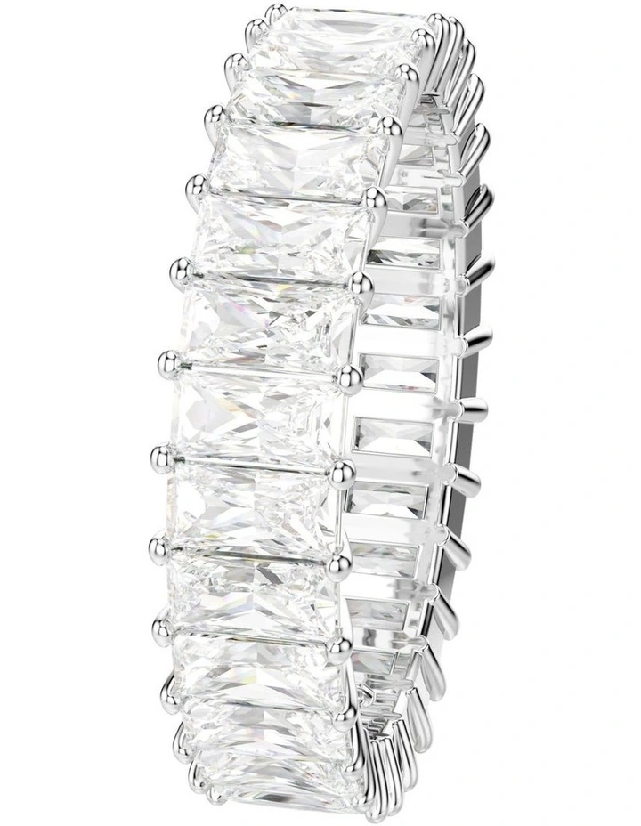 Matrix Ring Baguette Cut Rhodium Plated in White image 3