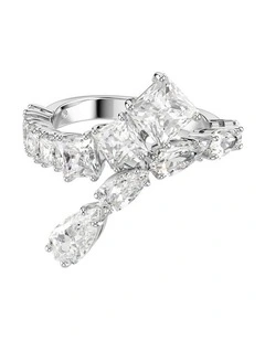 Matrix Ring Mixed Cuts Rhodium Plated in White