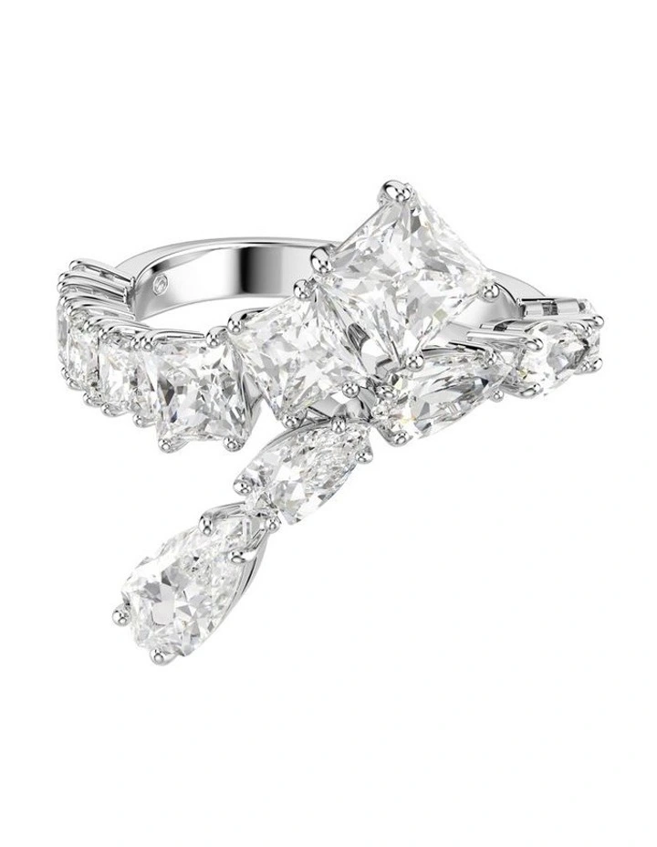 Matrix Ring Mixed Cuts Rhodium Plated in White image 1