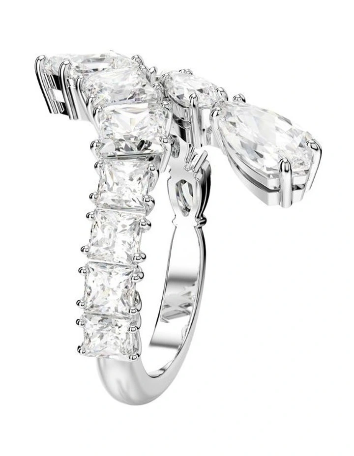 Matrix Ring Mixed Cuts Rhodium Plated in White image 3