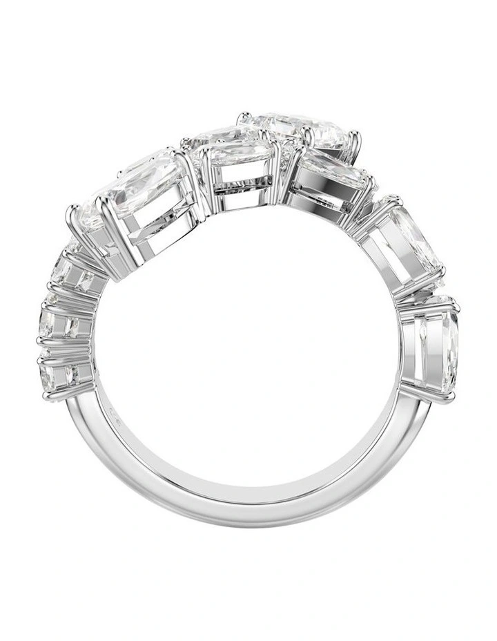 Matrix Ring Mixed Cuts Rhodium Plated in White image 4