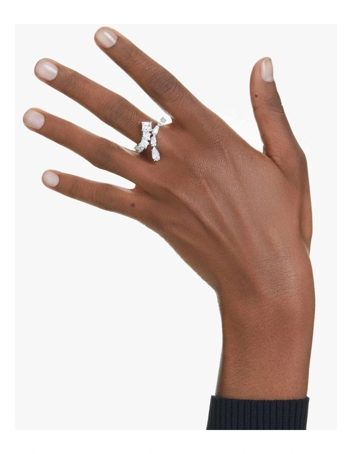 Matrix Ring Mixed Cuts Rhodium Plated in White image 5