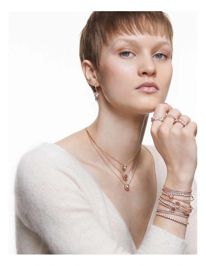 Matrix Tennis Bracelet in White/Rose Gold image 7