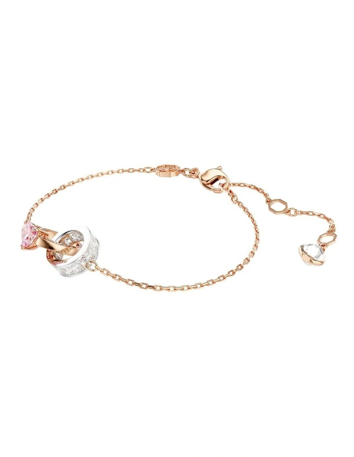 Connexus Mixed Cuts Heart Metal Finish Bracelet in Pink image 2