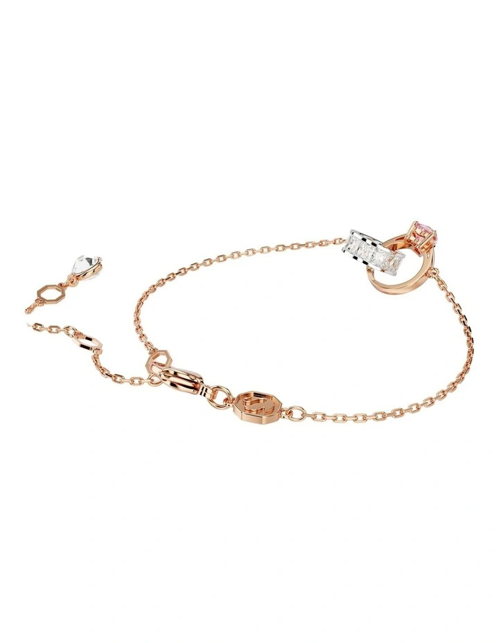 Connexus Mixed Cuts Heart Metal Finish Bracelet in Pink image 4