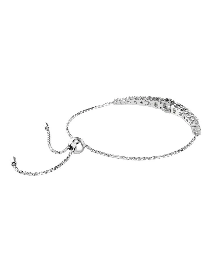 Matrix Gradient Of Round Cuts Rhodium Plated Bracelet in White image 5