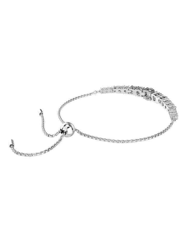 Matrix Gradient Of Round Cuts Rhodium Plated Bracelet in White image 5