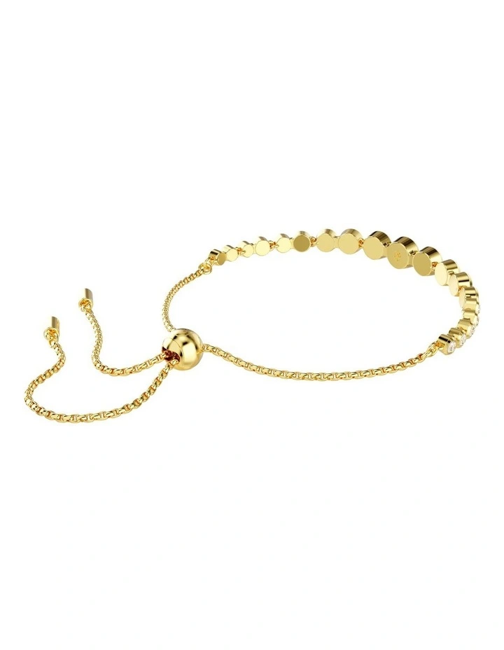 Imber Tennis Mixed Round Cuts Gold-Tone Plated Bracelet in White image 5