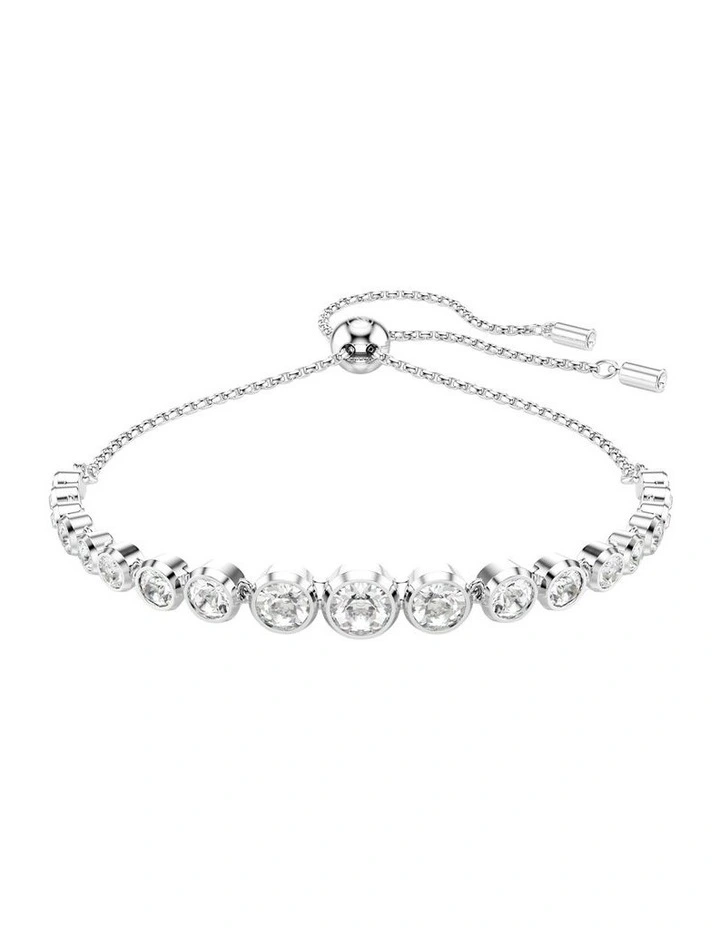Imber Tennis Mixed Round Cuts Rhodium Plated Bracelet in White image 1