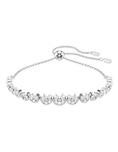 Imber Tennis Mixed Round Cuts Rhodium Plated Bracelet in White