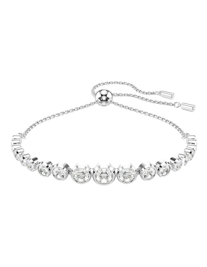 Imber Tennis Mixed Round Cuts Rhodium Plated Bracelet in White image 1