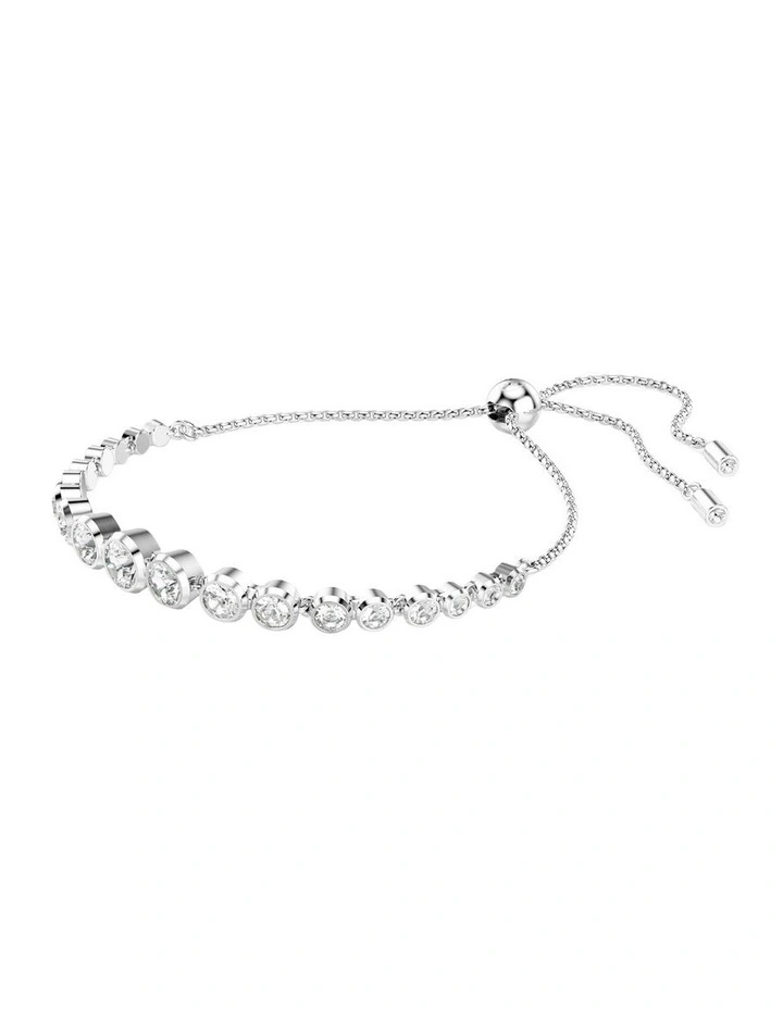Imber Tennis Mixed Round Cuts Rhodium Plated Bracelet in White image 2