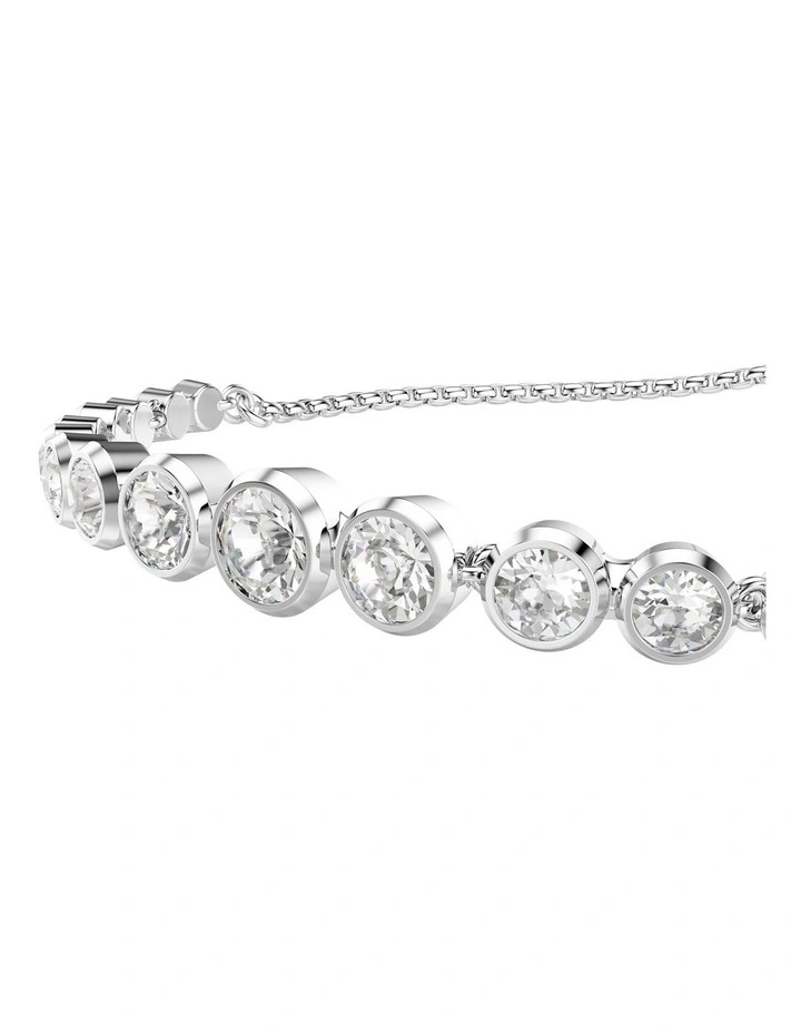 Imber Tennis Mixed Round Cuts Rhodium Plated Bracelet in White image 4