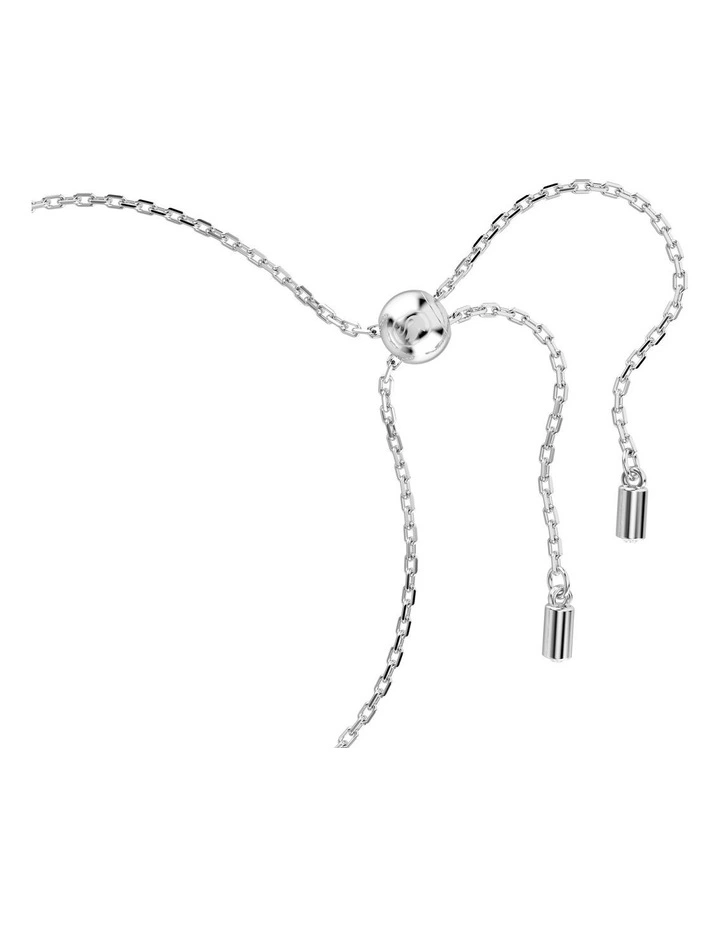 Constella Crystal Pearl Round Cuts Rhodium Plated Bangle in White image 3