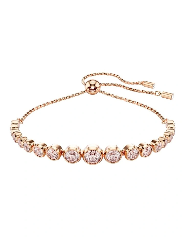 Imber Tennis Mixed Round Cuts Rose Gold-Tone Plated Bracelet in Pink image 1