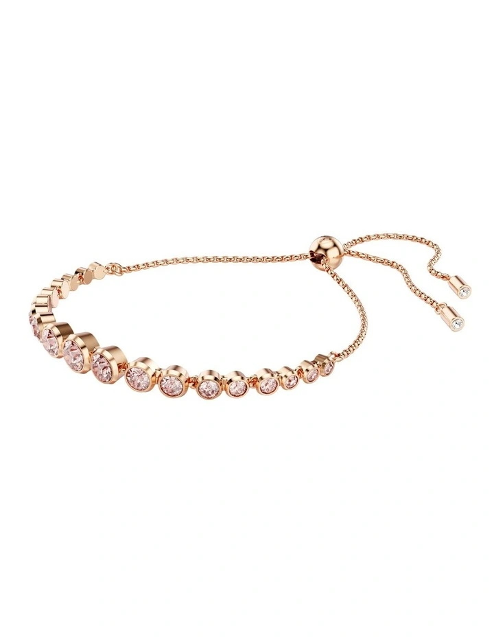 Imber Tennis Mixed Round Cuts Rose Gold-Tone Plated Bracelet in Pink image 2