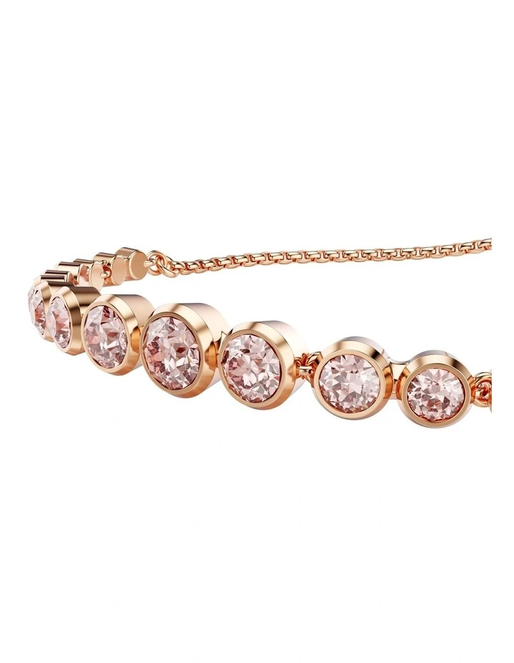 Imber Tennis Mixed Round Cuts Rose Gold-Tone Plated Bracelet in Pink image 4
