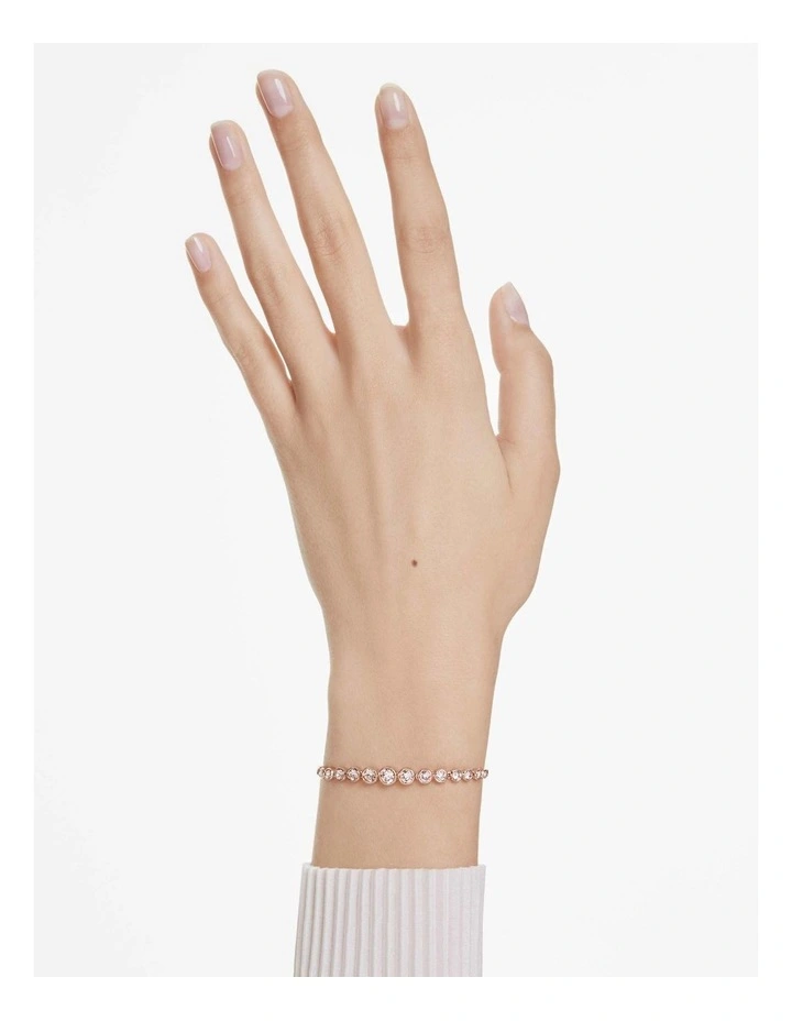 Imber Tennis Mixed Round Cuts Rose Gold-Tone Plated Bracelet in Pink image 6