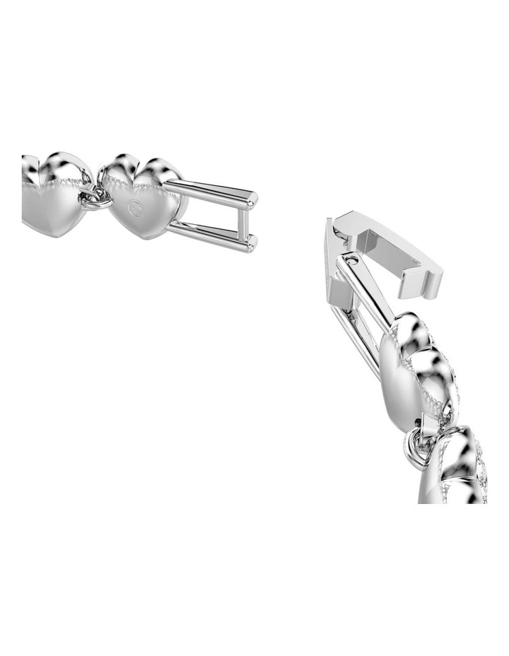 Ariana Grande Tennis Mixed Cuts Heart Rhodium Plated Bracelet in White image 3