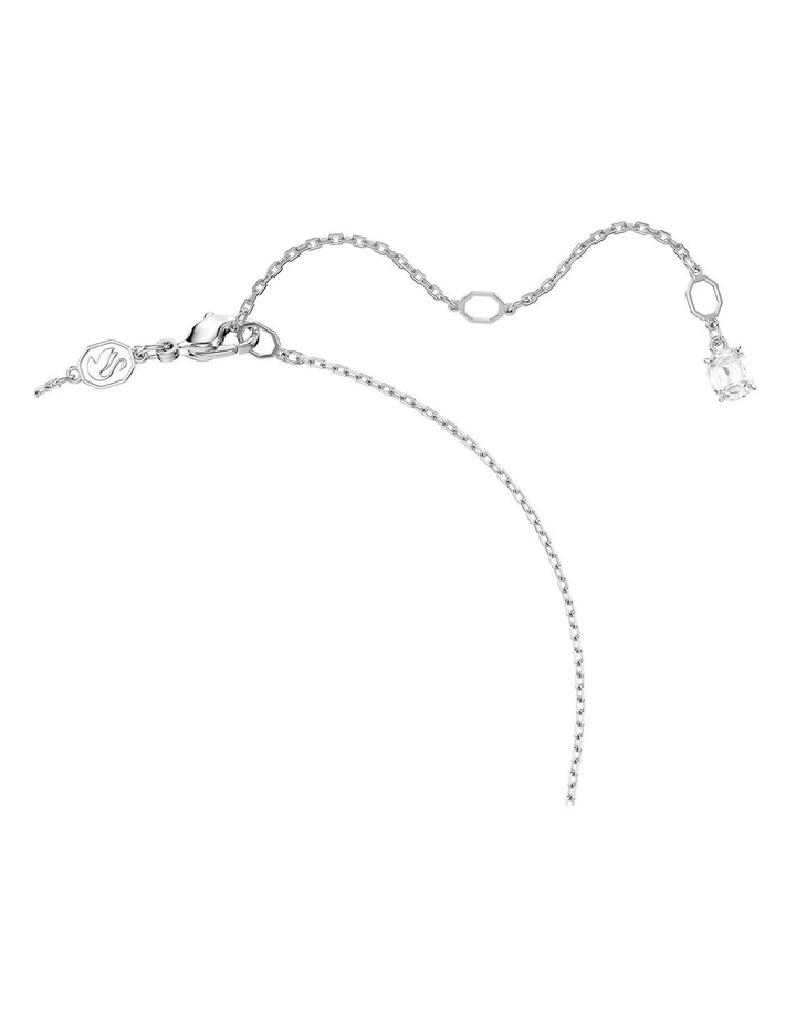 Gradient Of Round Cuts Rhodium Plated Matrix Necklace in White image 3