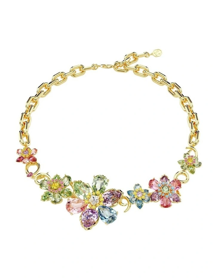 Mixed Cuts Flower Gold-Tone Idyllia Necklace Plated in Multi image 1