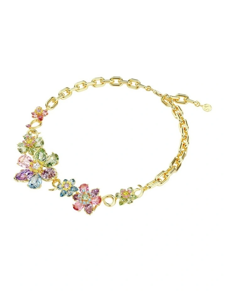 Mixed Cuts Flower Gold-Tone Idyllia Necklace Plated in Multi image 2