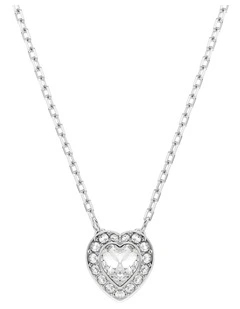 Mixed Cuts Heart Rhodium Plated Ariana Grande Pendant in Silver