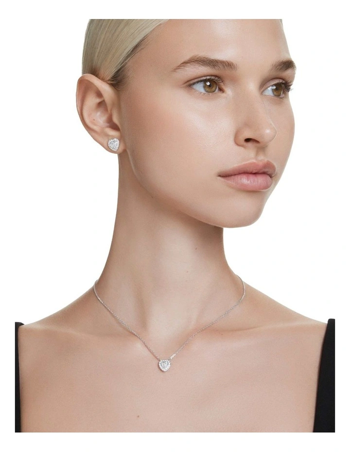 Mixed Cuts Heart Rhodium Plated Ariana Grande Pendant in Silver image 5