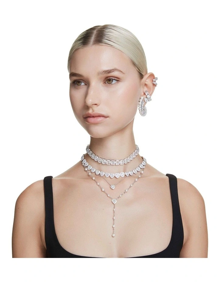 Mixed Cuts Heart Rhodium Plated Ariana Grande Pendant in Silver image 7