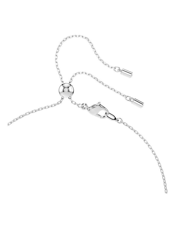 Mixed Cuts Heart Rhodium Plated Y Necklace in White image 3