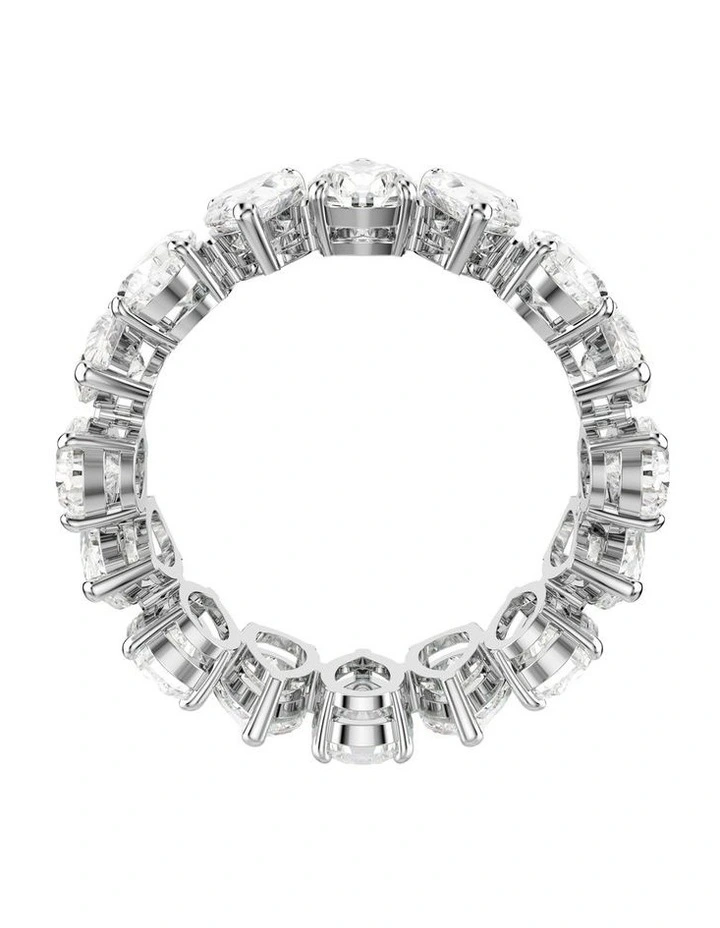 Pear Cut Silver Tone Finish Matrix Vittore Ring in White image 4