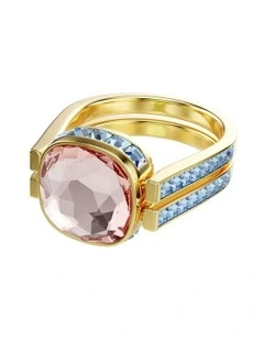 Cushion Cut Gold Tone Plated Chroma Ring in Multi