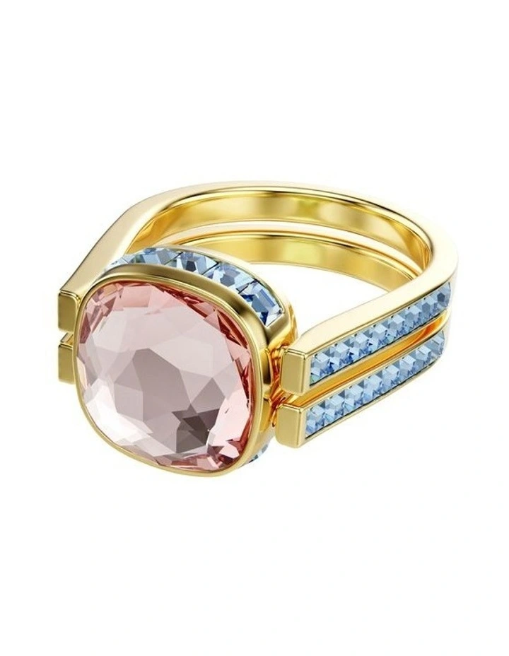 Cushion Cut Gold Tone Plated Chroma Ring in Multi image 1