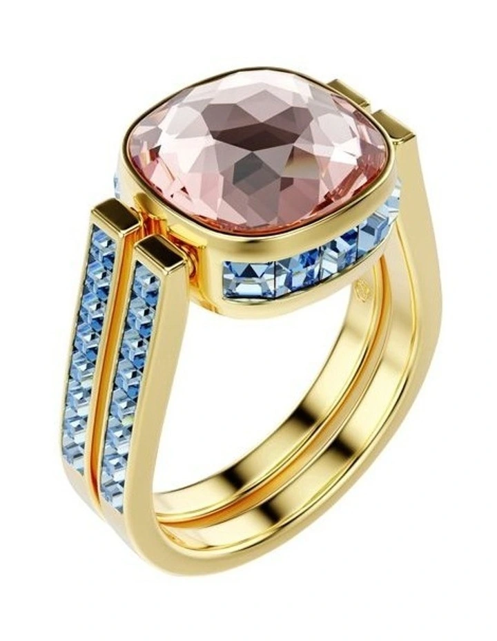 Cushion Cut Gold Tone Plated Chroma Ring in Multi image 2