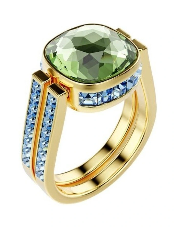 Cushion Cut Gold Tone Plated Chroma Ring in Multi image 3