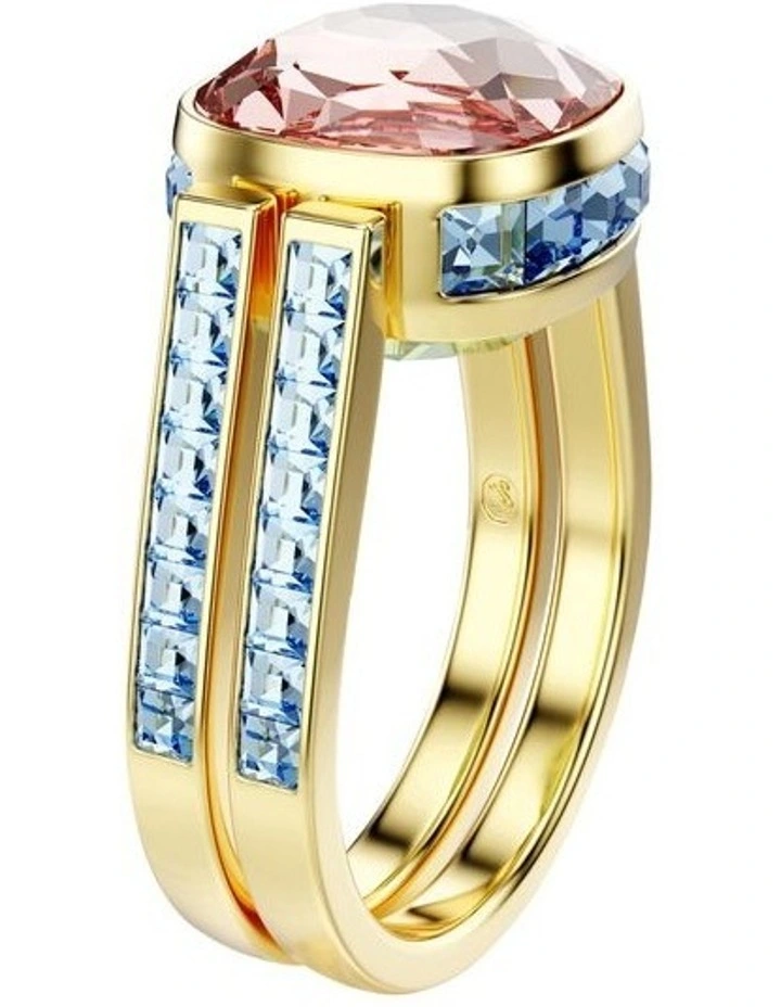 Cushion Cut Gold Tone Plated Chroma Ring in Multi image 4