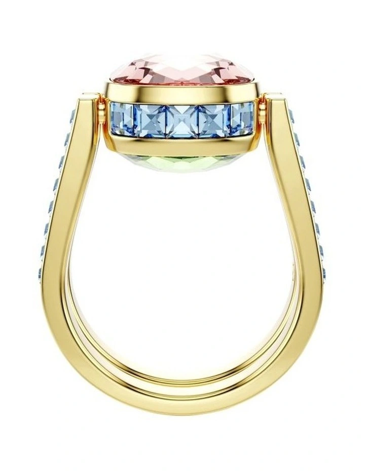 Cushion Cut Gold Tone Plated Chroma Ring in Multi image 5
