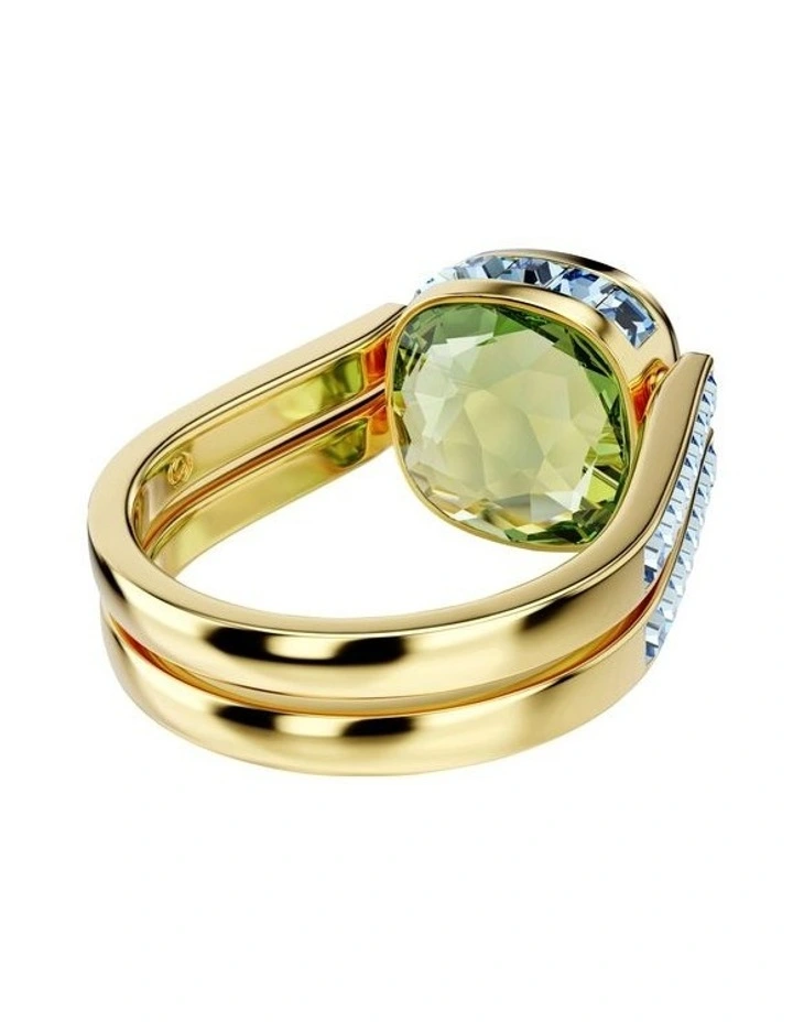 Cushion Cut Gold Tone Plated Chroma Ring in Multi image 6