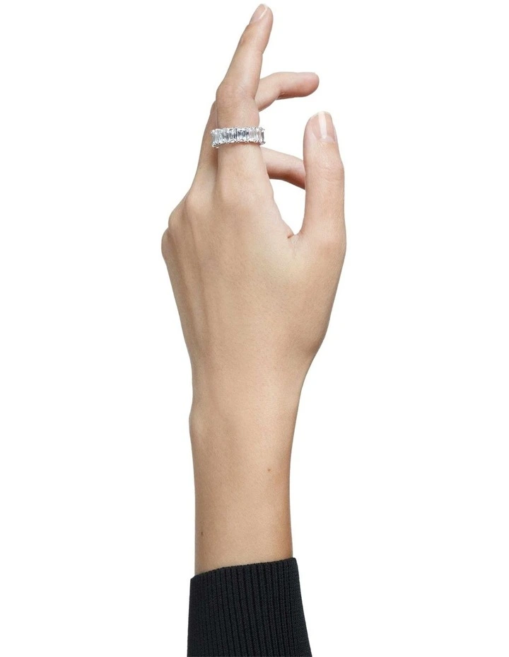 Matrix Vittore Ring Baguette Cut Rhodium Plated in White image 5