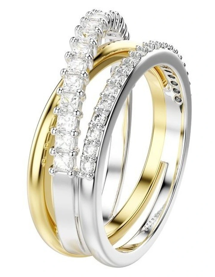 Mixed Metal Finish Hyperbola Ring in White image 2