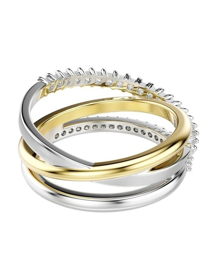 Mixed Metal Finish Hyperbola Ring in White image 4