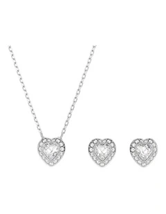 Ariana Grande Heart Rhodium Plated Set in White