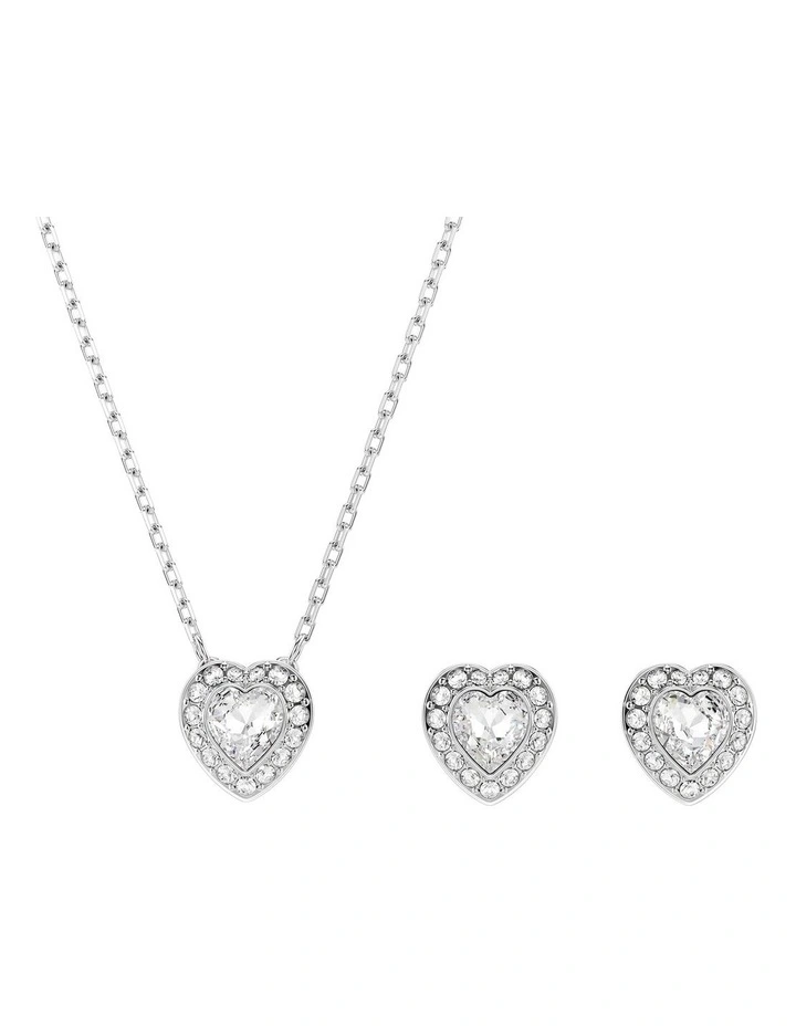 Ariana Grande Heart Rhodium Plated Set in White image 1