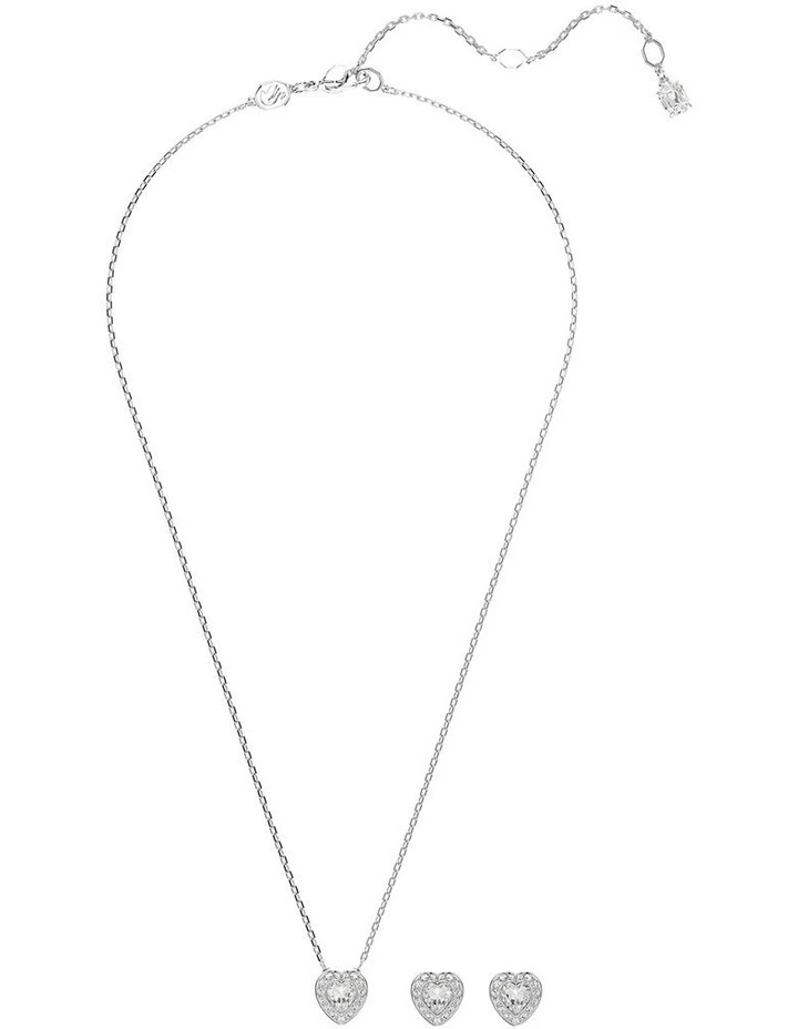 Ariana Grande Heart Rhodium Plated Set in White image 2