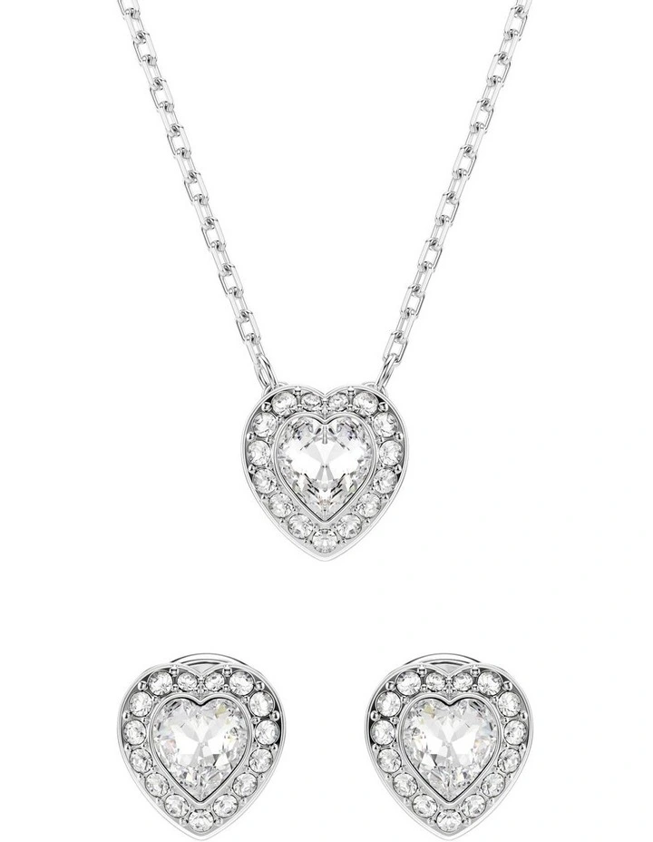 Ariana Grande Heart Rhodium Plated Set in White image 7