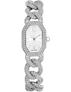 Crystal Bracelet Dextera Chain Swiss Watch in Silver